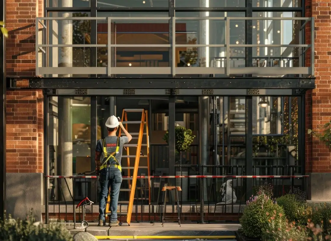 Construction workers renovating a restaurant interior for Tabla Franchise