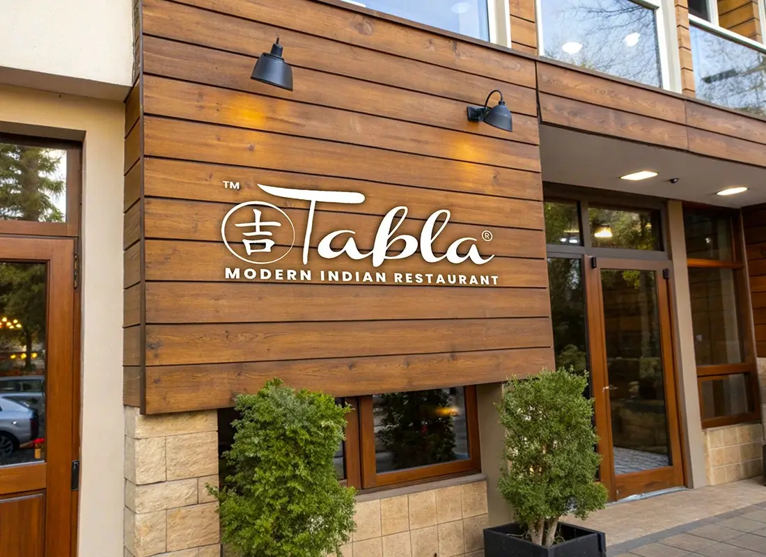 Outdoor signage of Tabla Franchise on restaurant building