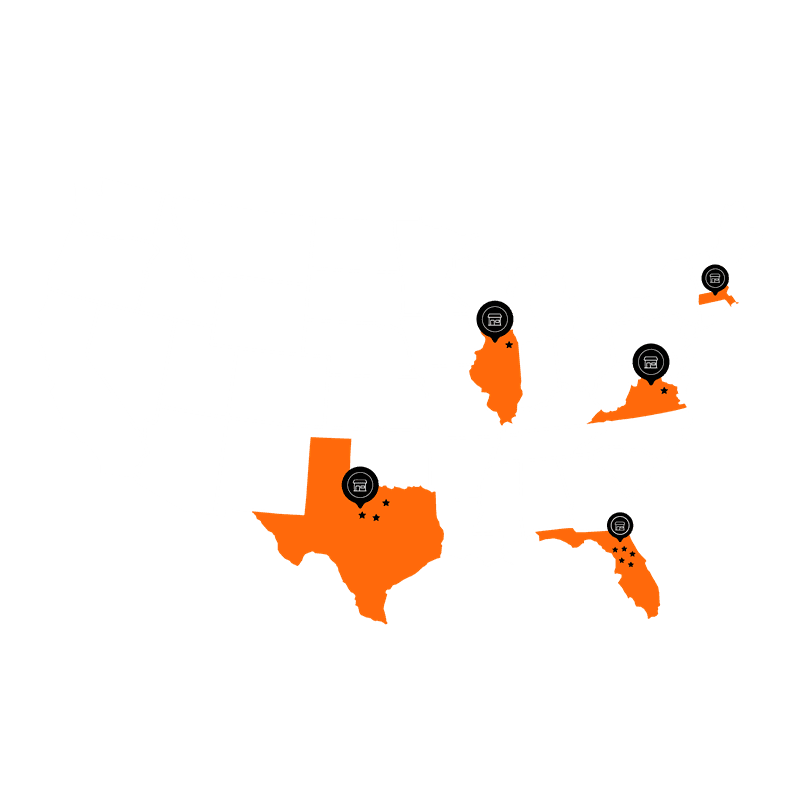 Map showing growth locations